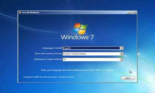 cara install Windows 7 dengan flashdisk